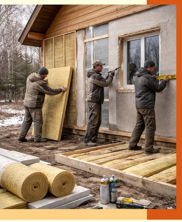 Утепление дачного дома в Славгороде от 4940 руб/м2 — недорого | ТепломастерСлд