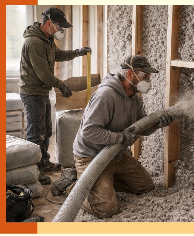 Утепление таунхауса эковатой в Славгороде для максимально теплых стен