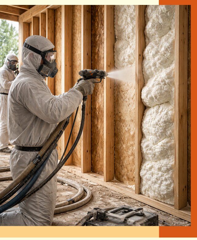 Утепление каркасного дома ППУ в Славгороде от 2912 руб./м2 — работа под ключ | ТепломастерСлд