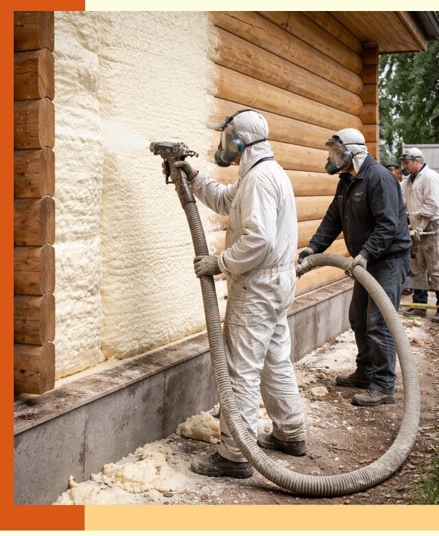 Утепление дома из бруса пенополиуретаном в Славгороде