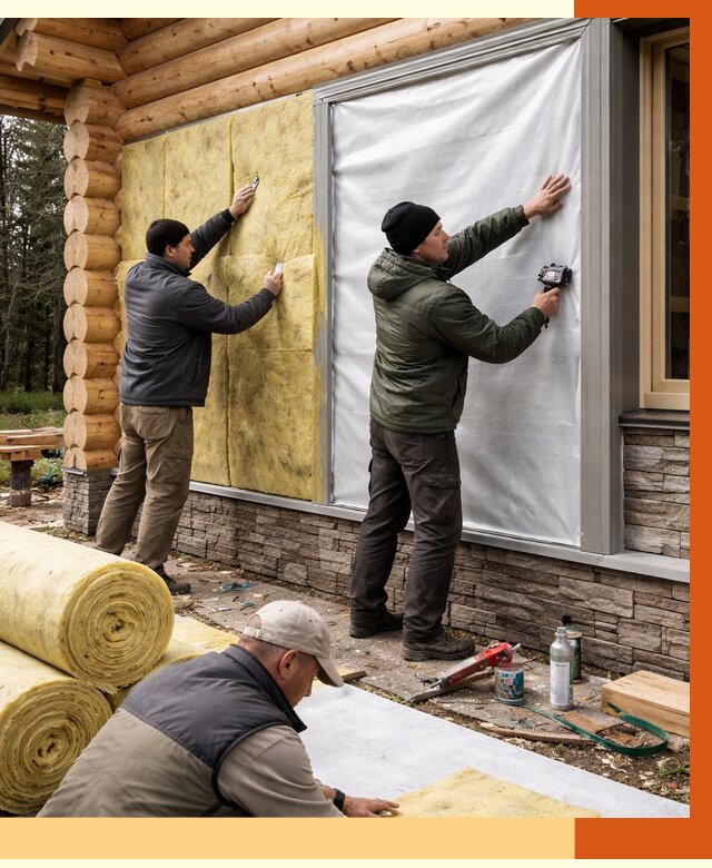 Утепление бревенчатого дома в Славгороде от 7957 руб/м2 — заказать под ключ | ТепломастерСлд