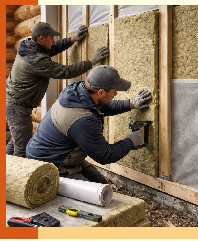 Утепление бревенчатого дома под ключ в Славгороде