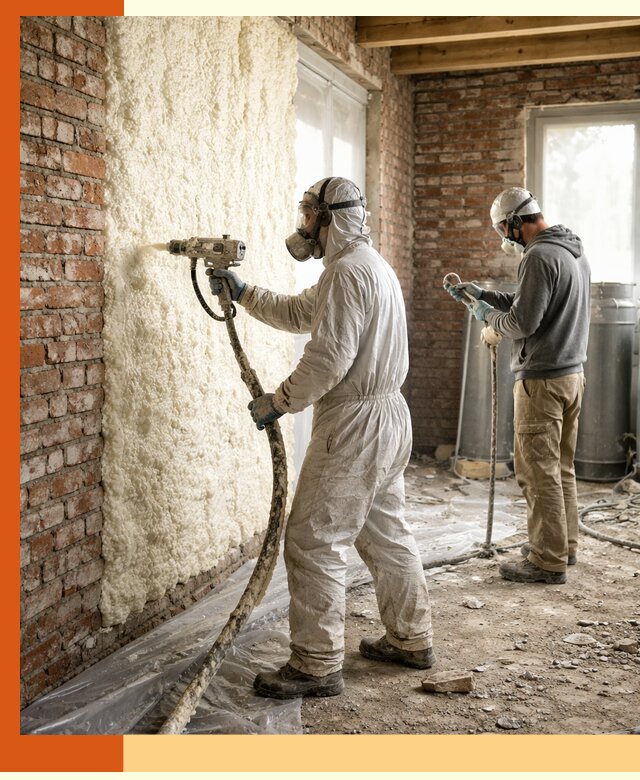 Утепление кирпичного дома пенополиуретаном в Славгороде