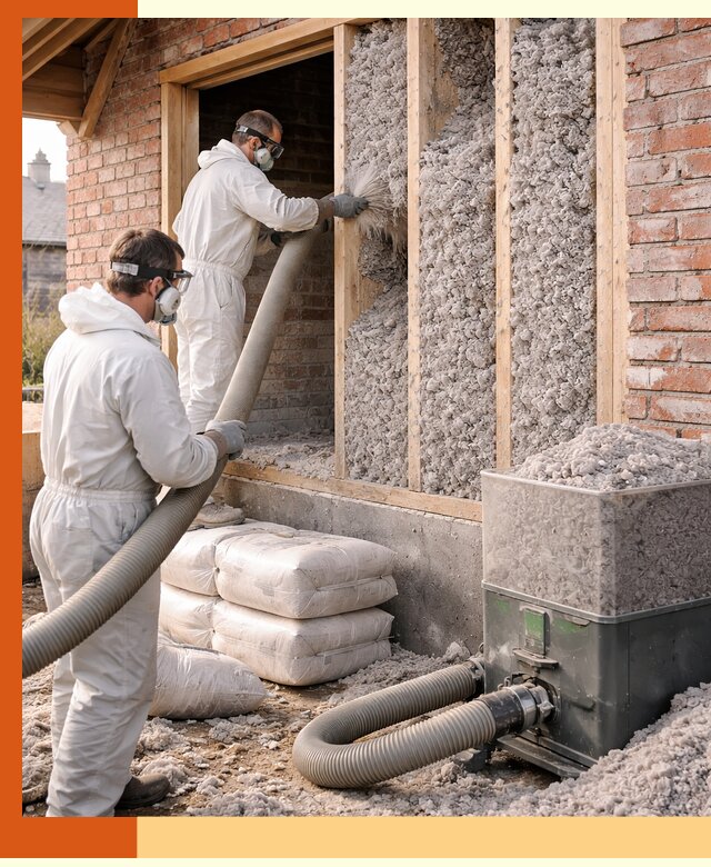 Утепление кирпичного дома эковатой в Славгороде