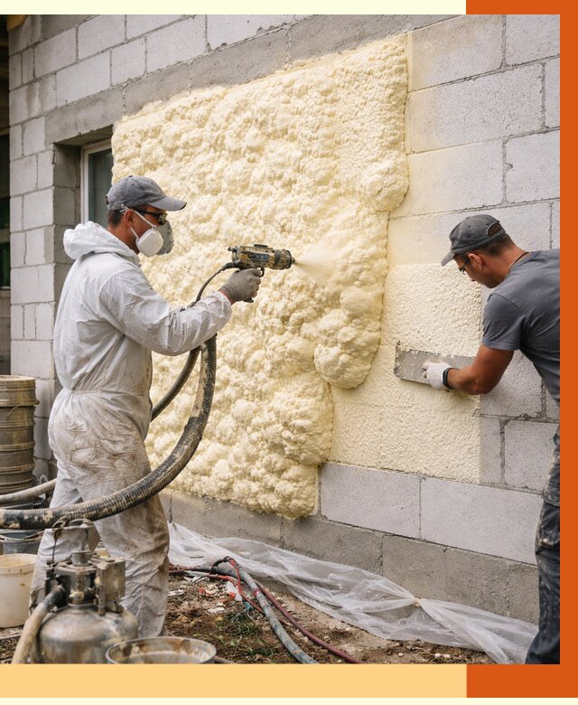 Утепление дома из газобетона ППУ в Славгороде от 4992 руб./м² под ключ | ТепломастерСлд