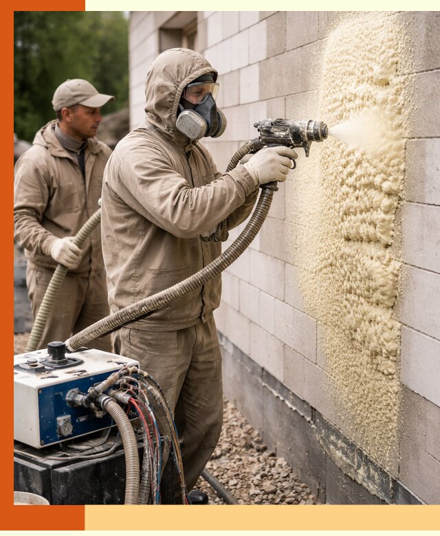 Утепление дома из газобетона ППУ в Славгороде — надежная теплоизоляция