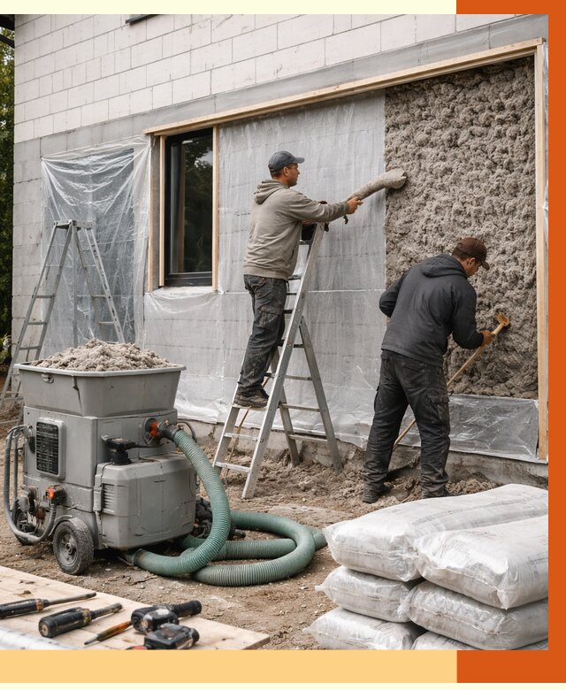 Утепление дома из газобетона эковатой в Славгороде от 4680 руб./м2 | ТепломастерСлд