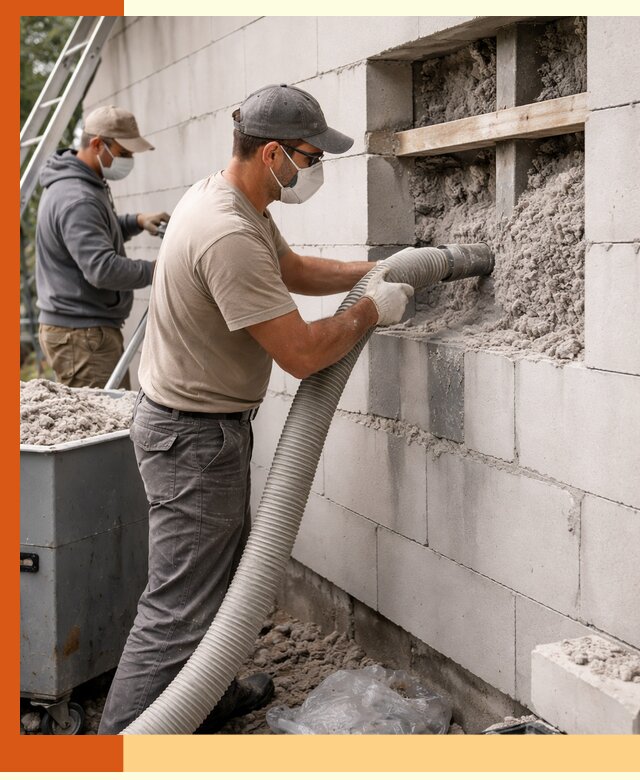 Утепление дома из газобетона эковатой в Славгороде