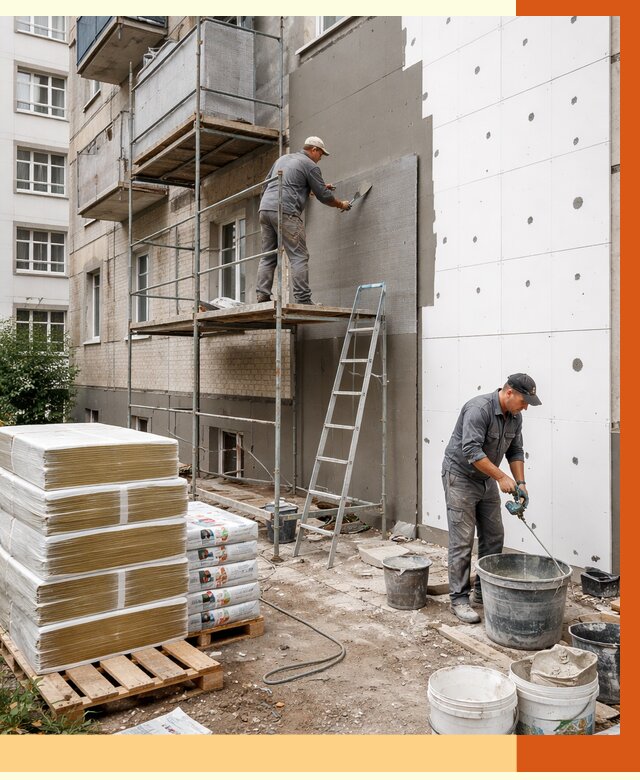 Утепление квартиры снаружи в Славгороде от 6397 руб/м2 под ключ | ТепломастерСлд