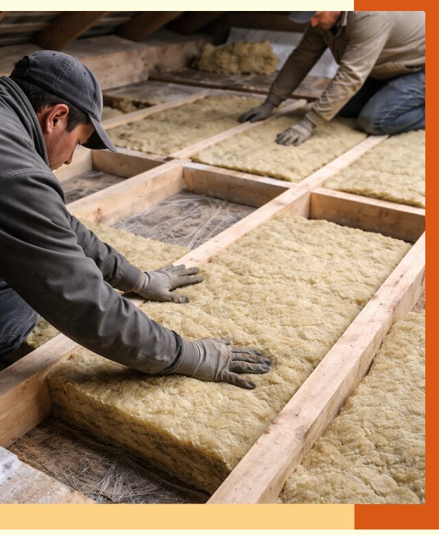 Утепление чердака минватой в Славгороде от 3640 руб/м2 под ключ | ТепломастерСлд