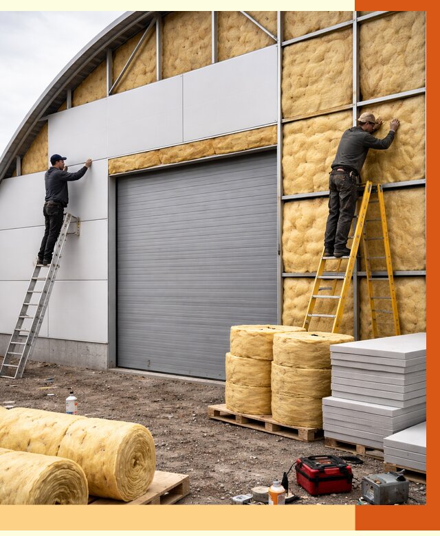 Утепление ангара пенополиуретаном в Славгороде от 7489 руб./м² — комплекс от ТепломастерСлд