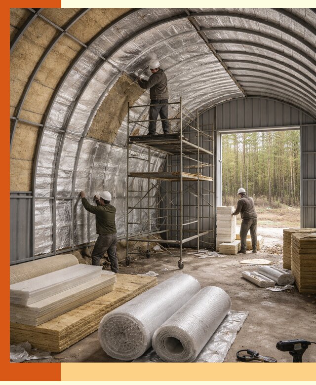 Утепление арочного ангара под ключ в Славгороде