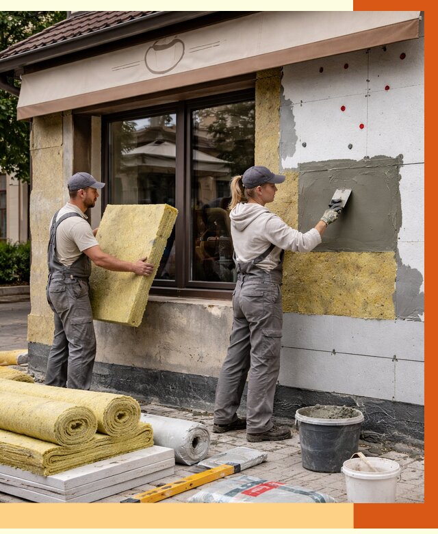 Утепление кафе в Славгороде от 4368 руб/м2 — комплексно под ключ | ТепломастерСлд