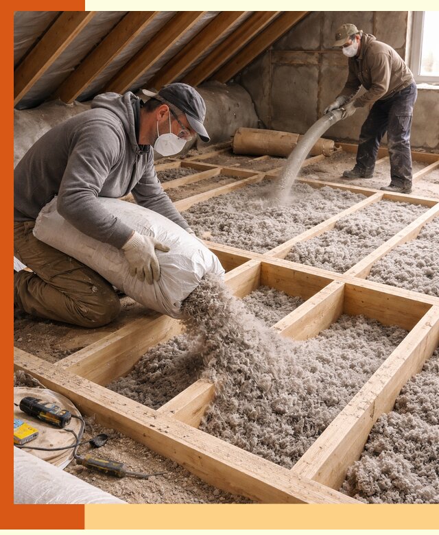 Заполнение полостей чердачного перекрытия в Славгороде качественно и надёжно