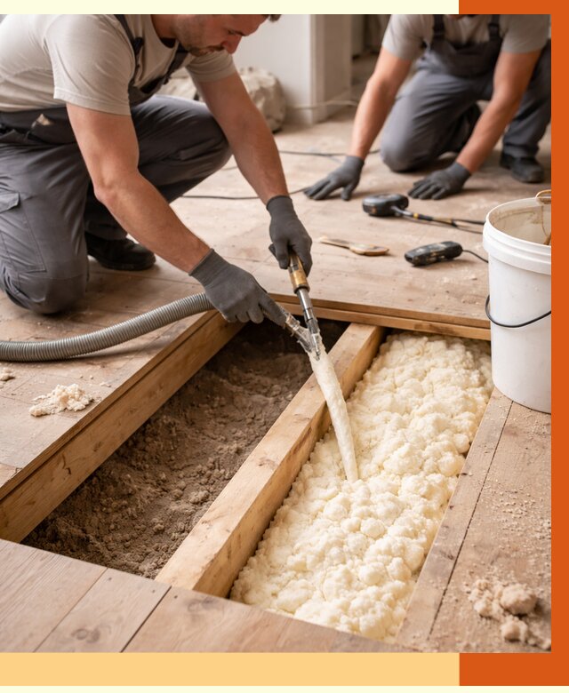 Заполнение пустот пола в Славгороде от 2808 руб. — утепление пустот пола под ключ | ТепломастерСлд