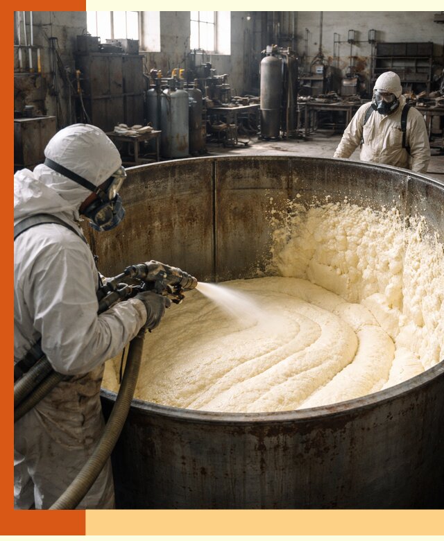 Заливка ппу в емкости с полной изоляцией и герметизацией в Славгороде