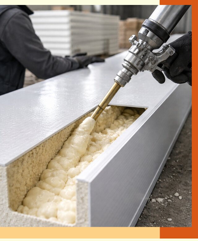 Заполнение пустот холодильных панелей в Славгороде от 7801 руб. | ТепломастерСлд