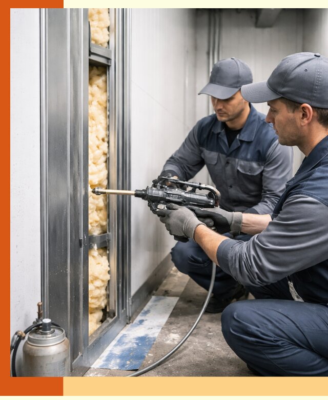 Заполнение пустот холодильных панелей в Славгороде специализированной пеной