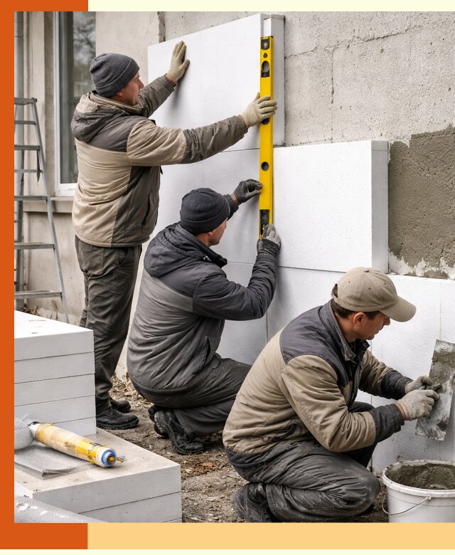 Утепление пенопластом наружных стен и фасадов в Славгороде