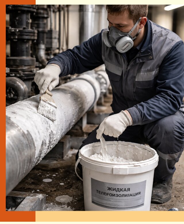 Утепление оборудования жидкой теплоизоляцией в Славгороде