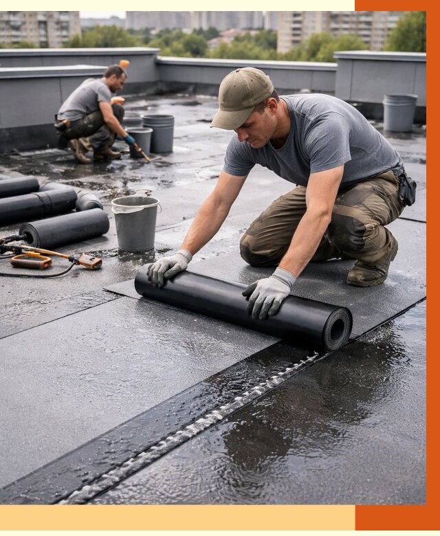 Гидроизоляция плоской кровли в Славгороде от 4680 руб./м2 — профессионально | ТепломастерСлд