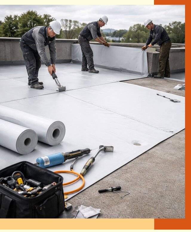 Гидроизоляция мембранной кровли в Славгороде от 7801 руб./м² — профессионально | ТепломастерСлд