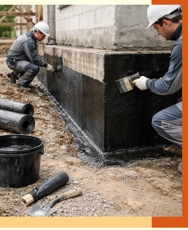 Гидроизоляция фундамента в Славгороде от 1300 руб. — профессионально, под ключ | ТепломастерСлд