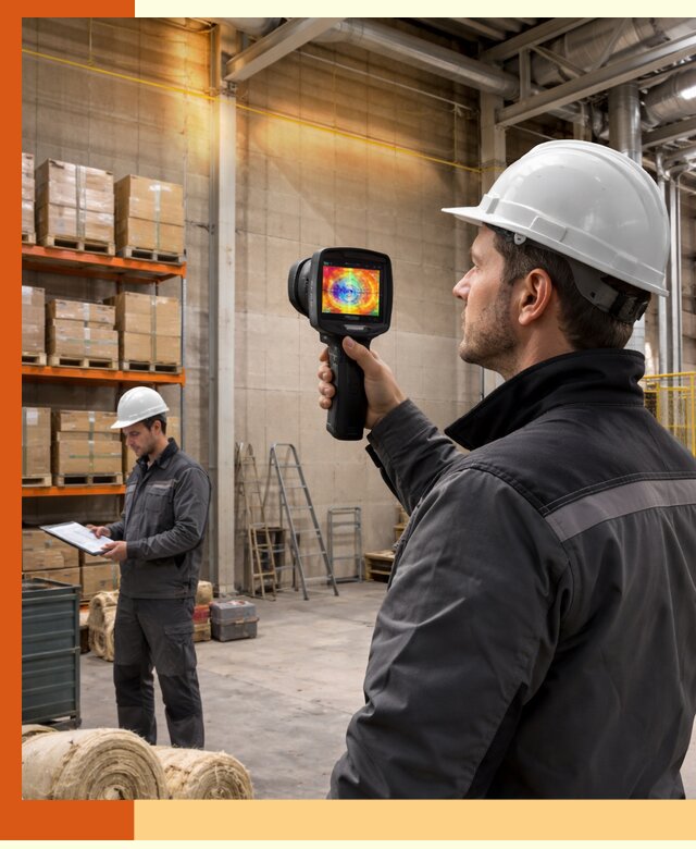 Тепловизионное обследование склада и выявление утечек в Славгороде