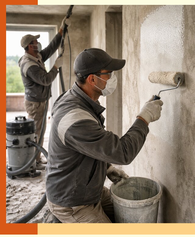 Подготовка поверхности под напыление утеплителя в Славгороде