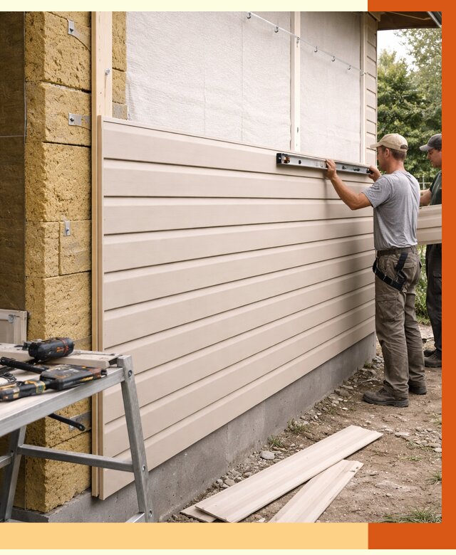 Монтаж сайдинга после утепления в Славгороде от 1924 руб. — обшивка и облицовка | ТепломастерСлд